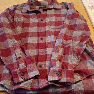 Hollister Red and Gray Plaid Shirt